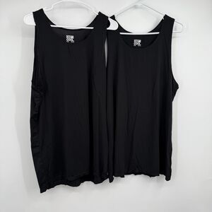 Two 32 Degrees Cool Black Layering Cooling Tank Tops Outdoors Hiking Camping LOT